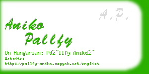 aniko pallfy business card